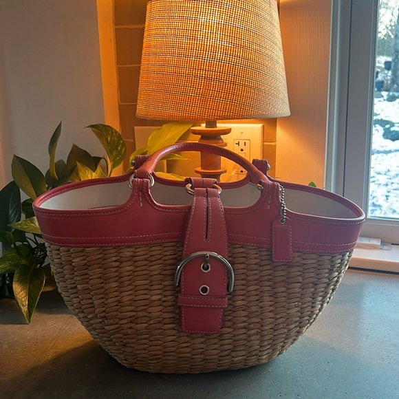 Vintage Coach Straw Bag - Picture 1 of 4